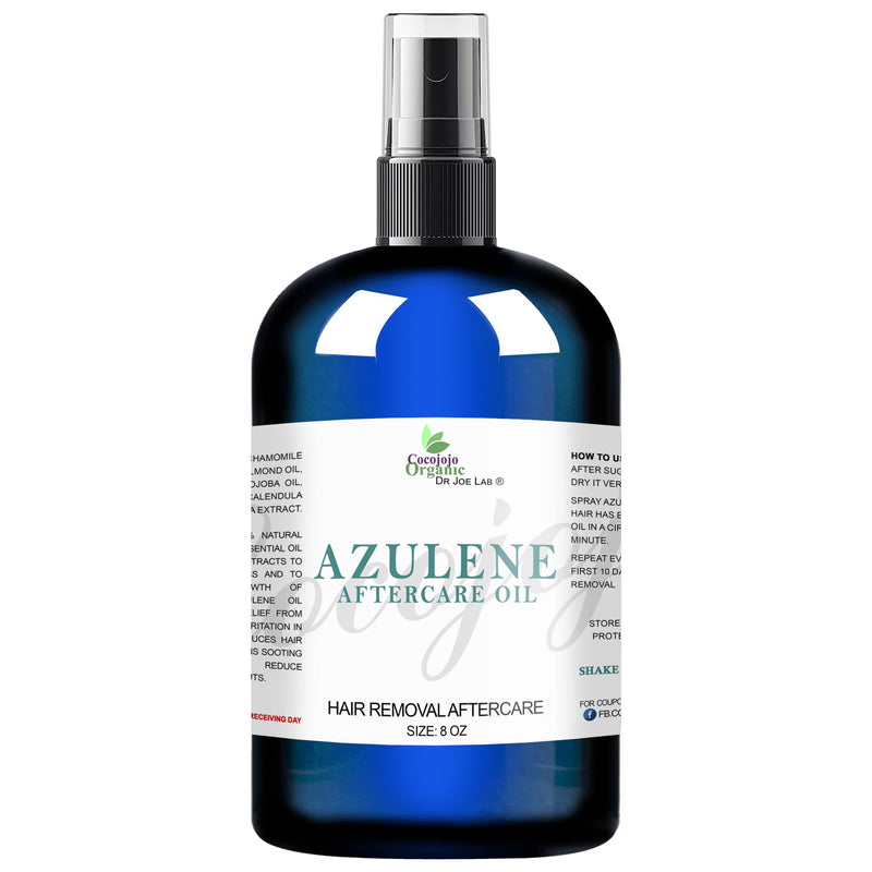 cocojojo Azulene Oil After Waxing Sugaring Soothing Hair Retardant 8 Oz Decreasing Hair Thickness After Hair Removal Natural Delaying Hair Regrowth