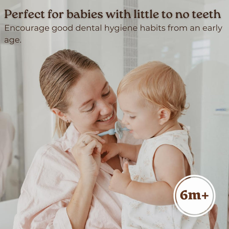 [Australia] - Haakaa 360° Silicone Baby Toothbrush – 100% Soft Food Grade Silicone, BPA-Free, Suction Base, Safe for Babies 6 Months+, Gentle Gum and Teeth Cleaning for Infants, Gum Massager (Pink) Pink 1 Count (Pack of 1) 