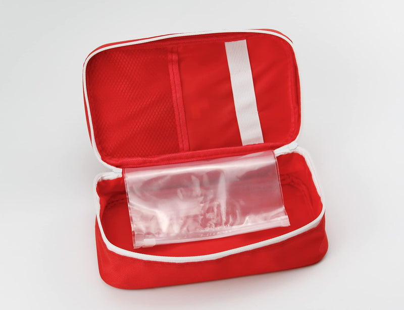 [Australia] - Portable Empty First Aid Kit Bag, Travel Medicine Pouch, Small Medical Bag (Red) Red 