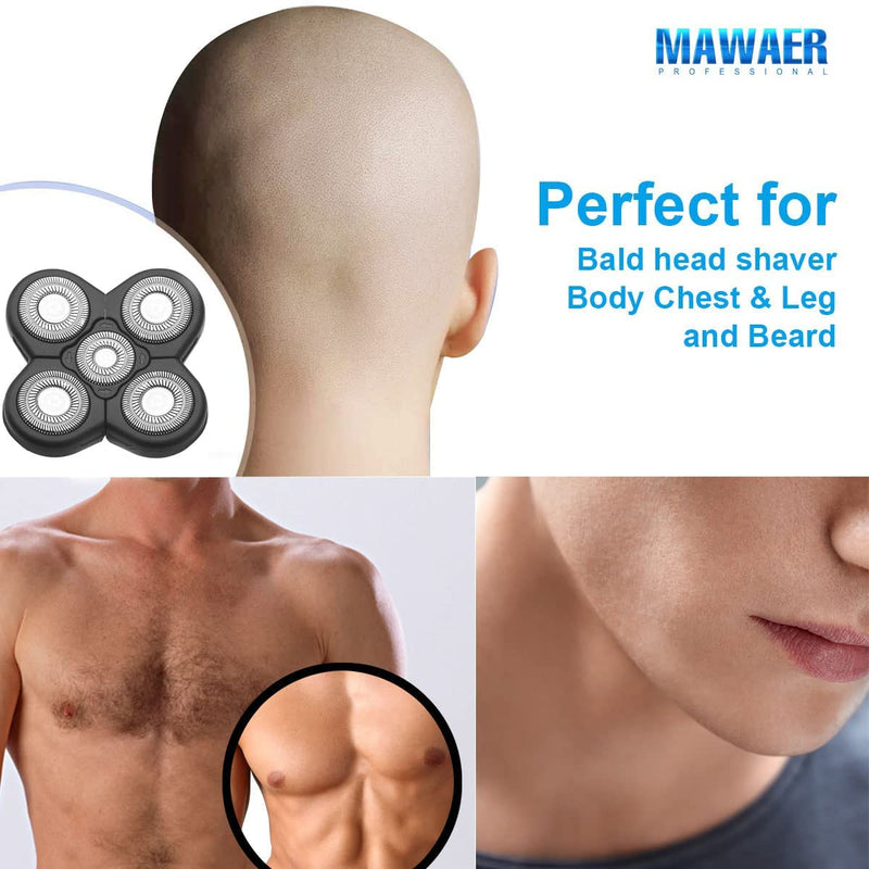 [Australia] - Universal 2PCS 5 Blades Head Shaver Replacement blades Compatible with Freedom Gold shaver and some brands. 5D Shaver Replacement Heads with Blade Cover and Cleaning Brush 