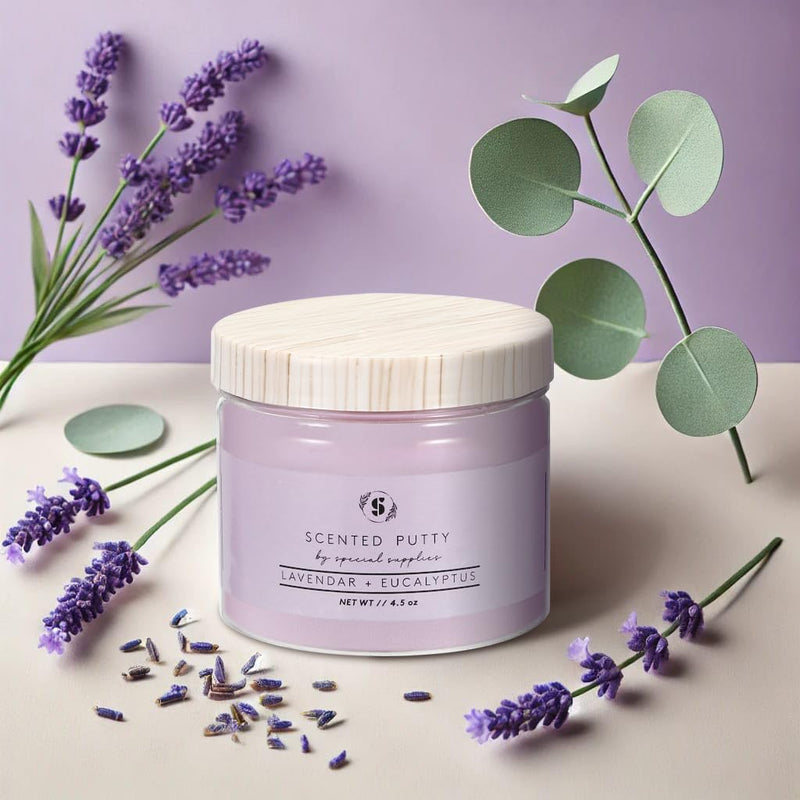 [Australia] - Special Supplies Scented Therapy Putty Dough - Infused with Pure Essential Oils for Aromatherapy and Meditation- Relaxation Gifts for Kids and Adults - Non-Stick (Lavender & Eucalyptus (4.5 oz)) Lavender & Eucalyptus (4.5 Ounce) 