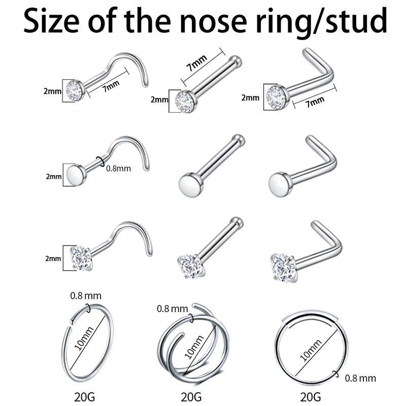 [Australia] - 153Pcs Piercing Kit for all Body Piercings with Piercing Jewelry and Tools for Nose Septum Belly Button Lip Ear Tongue Cartilage Eyebrow and More with 12G 14G 16G and 20G Piercing Needles Silver 