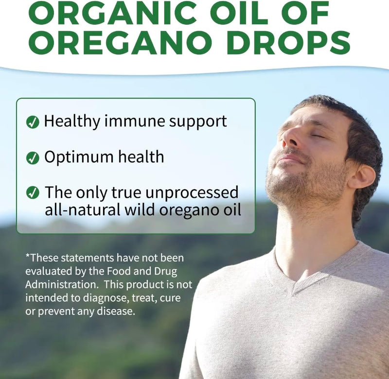 [Australia] - Oregano Oil Organic Liquid Drops - 6 Month Supply Oil of Oregano Drops Tincture Extract, Cleanse, Detox, Immune Support, Digestive Gut Health - Pure Vegan Non-GMO Herbal Organic Oregano Oil Drops 1 oz 