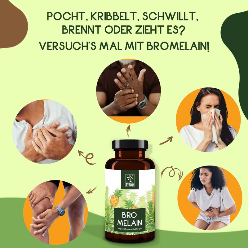 [Australia] - Bromelain capsules high dosage 120 capsules each 600 mg (3000 F.I.P) - 4 month supply - without genetic engineering - laboratory tested - vegan - root love 