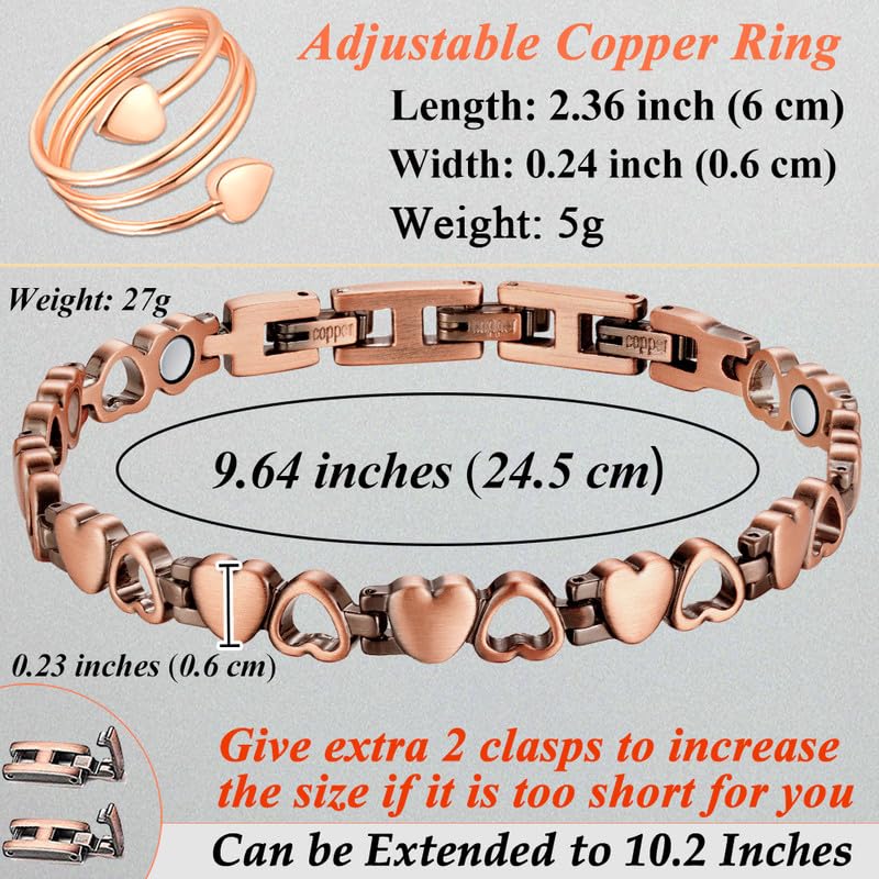 Copper Anklet for Women Ultra Strength Solid Copper Anklet Jewelry Gifts Adjustable Length with Sizing Tool A-Love