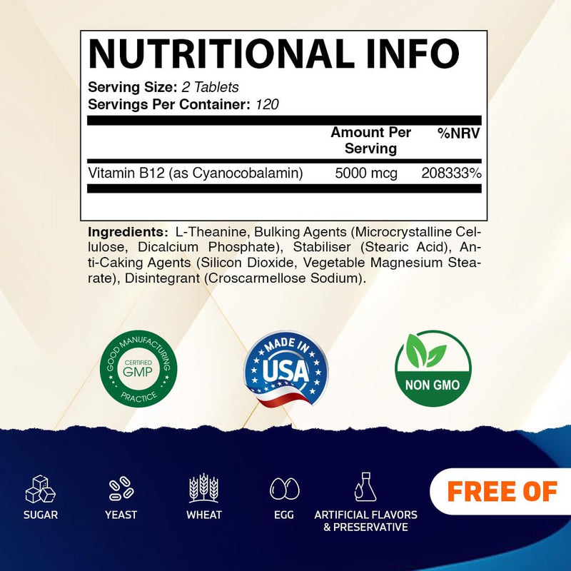 Vitamatic L-Theanine Supplement 400mg per Serving - 240 Tablets - Non-GMO, Gluten Free