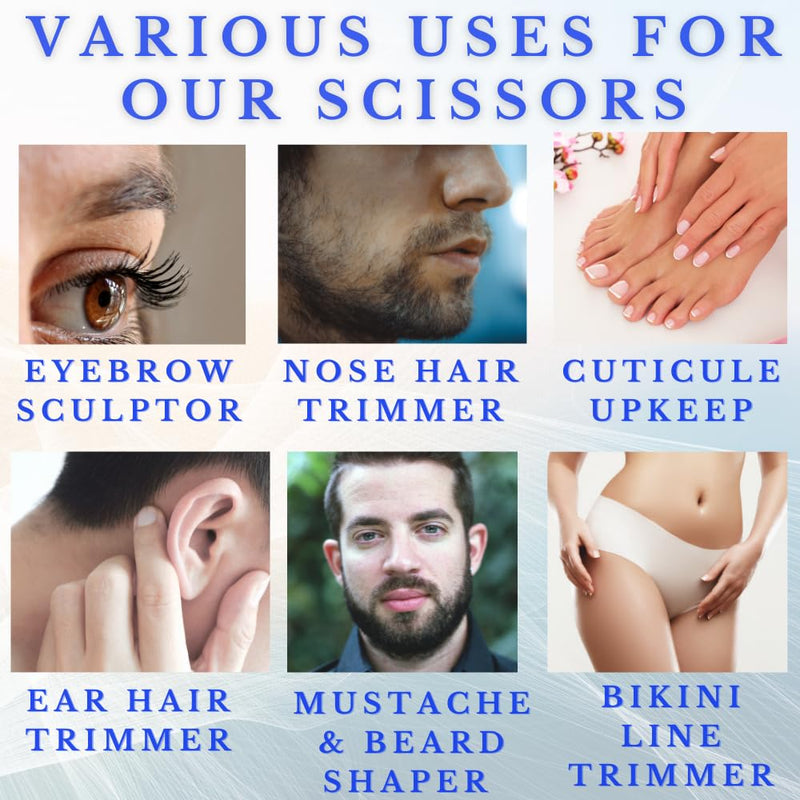 Small Scissors by Christina Moss Naturals® for Eyebrows, Nose Hair, Nails, Beard, Round Tip, Professional Grooming