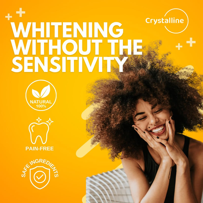 [Australia] - Crystalline Premium Teeth Whitening Strips - 21 Treatments - Whitens with no sensitivity - Enamel protection - Peroxide free - Natural Ingredients - Verified Non-Toxic - Removes Tough Stains - Mint 