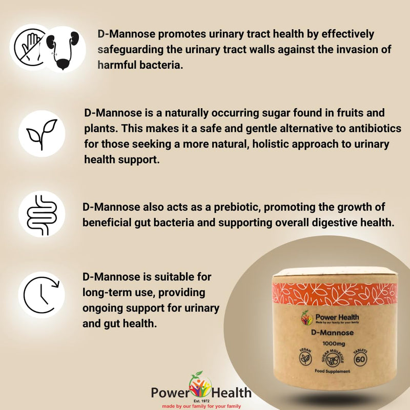 Power Health D-Mannose 1000mg 60 Tablets