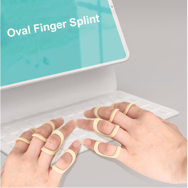 Oval Finger Splint 11pcs, Sizes 4-14, Mallet Finger Splint Trigger Finger Splint for Thumb Middle Ring Index Pinky, Straighten Crooked Fingers Mallet Finger Protcet Trigger Finger Limit Hypermobility