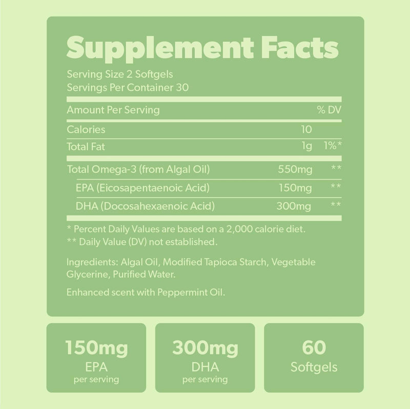 Vegan Omega 3 & Vegan Vitamin D3 + K2 Supplement Bundle - Plant-Based DHA & EPA Fatty Acids, 4000 IU Vitamin D3 and 100mcg Vitamin K2 as Mk7