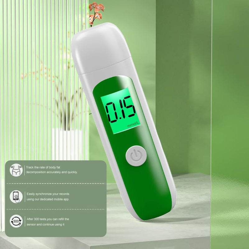 [Australia] - Ketone Breath Meter, Digital Ketosis Tester, Accurate Measurement, Help Monitor Your Weight & Ketosis(mool/L) Silver 