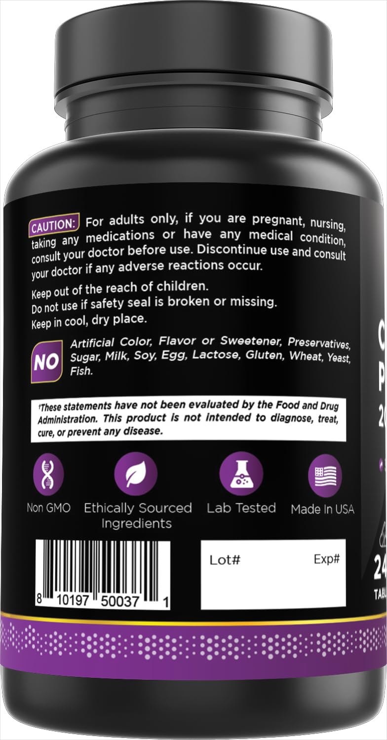 [Australia] - Oxify Chromium Picolinate 200 mcg | 240 Tablets | Gluten-Free, Non-GMO | Supplement Made in USA 