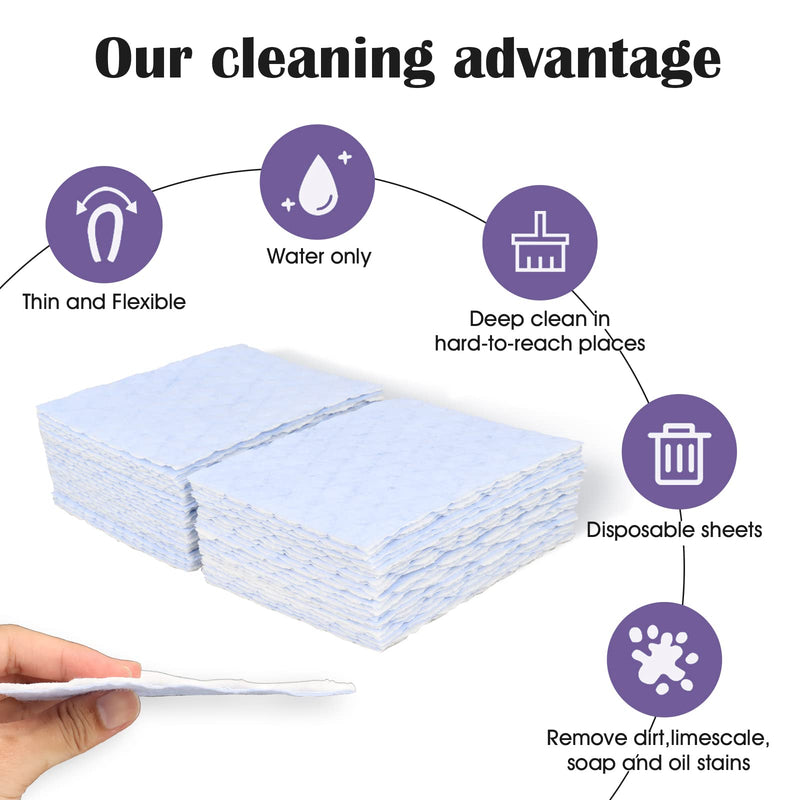 [Australia] - 24 Pack Light Scouring Pad with Foam, Triple Cleaning Scrub Pad Singles Heavy Duty Household Non-Scratch Abrasive Hand Pad Multi Surface Magic Sponge Eraser Sheets for Home Surfaces Indoor Cleaning 24 PCS 