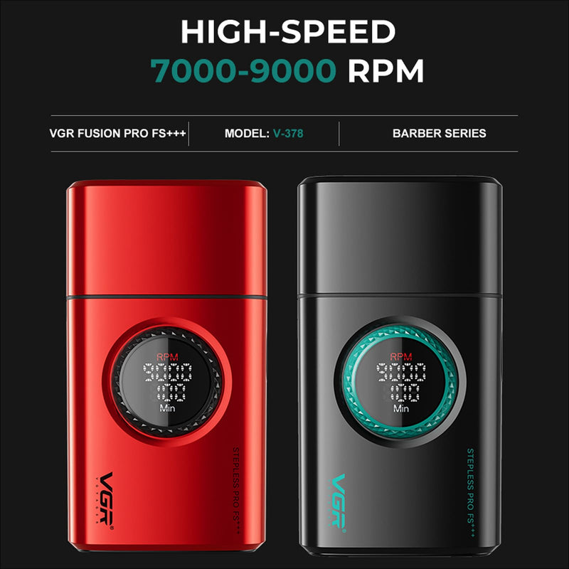 [Australia] - VGR 378 Electric Shavers for Men, Triple Floating Blade Foil Shaver Cordless Men's Electric Razor, 9000 RPM Motor Bald Shavers Titanium Foils with LED Display, Barber Supplies (Red) Red 