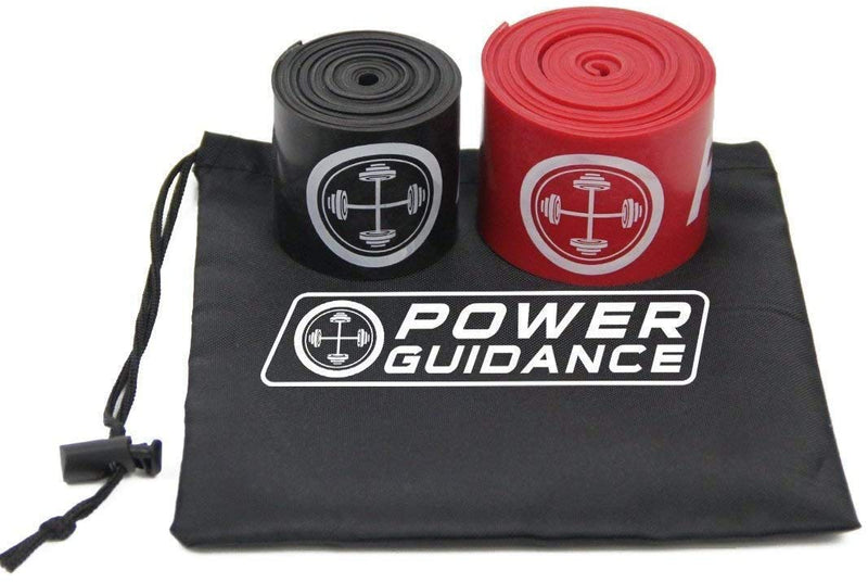 [Australia] - POWER GUIDANCE Muscle Floss Bands - Compression Bands - Mobility & Recovery Bands - for Improving Movement, Increasing Circulation & Reducing Soreness Black and Red Combo 