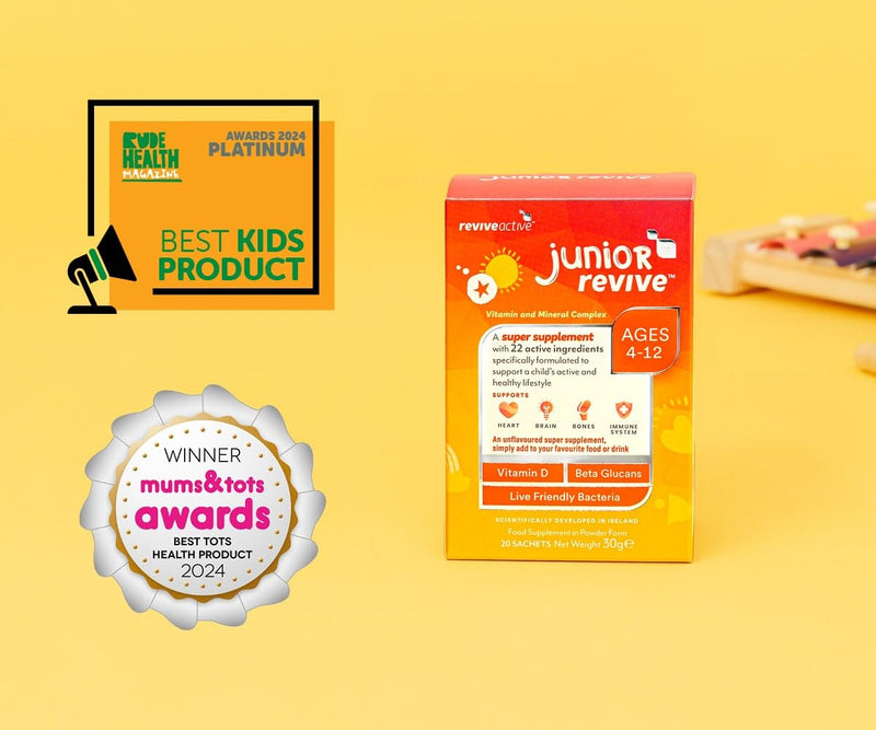 Junior Revive Unflavoured, Kids Multivitamin - 22 Active Ingredients - 1 Daily Sachet - Childrens Vitamin & Mineral Complex - Supports Heart Health, Mental Performance and Immune System - 20 Sachets