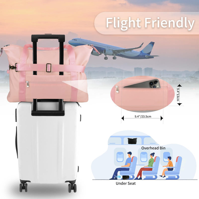 WALNEW Travel Accessories Bundle | Sports Travel Duffel Bag & Passport Holder for 2 | Gym Tote Bag Carry On Weekender Overnight Bag | Passport Book Wallet Cover Case for Family Vacation