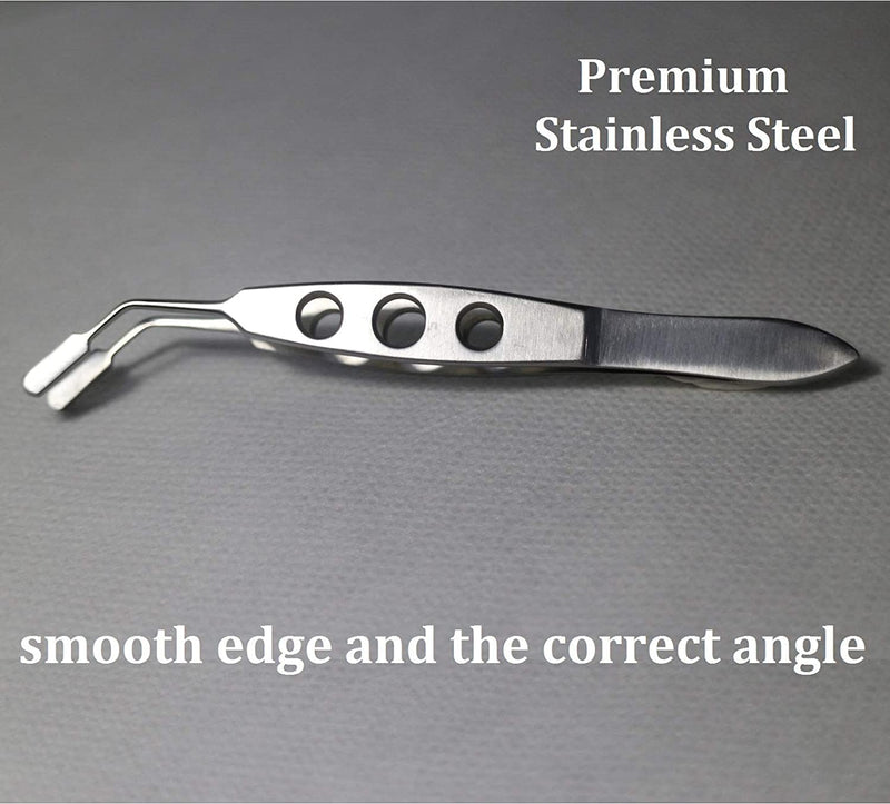 Meibomian Gland Expressor Professional Forceps Premium Stainless Steel Eyelid Massage Tweezers for Dry Eyes, High Precision Tweezer Tools - Rectangle Tip