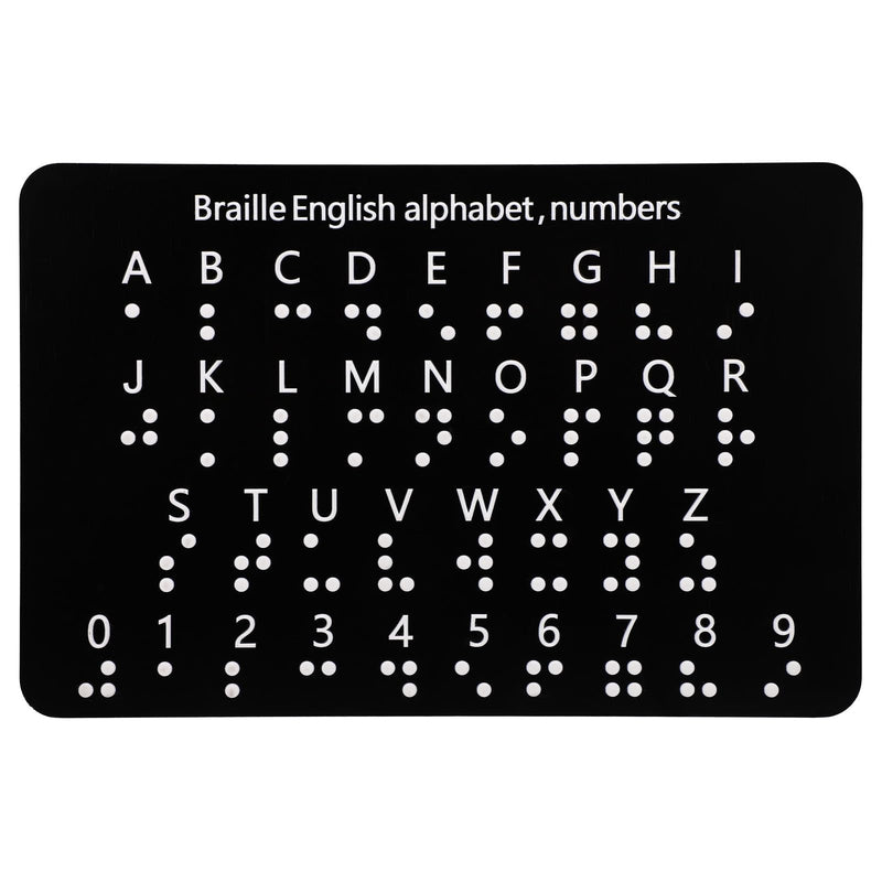 Braille Alphabet Board with Raised Dots, 19x12cm/7.5x5in Braille Alphabet and Number Board Learning Letter Fingerboard for Beginners Blind Children & Adults Teaching Aid