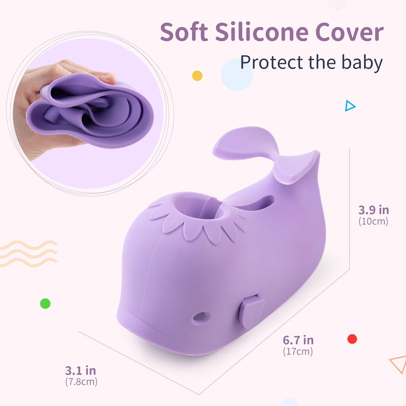 [Australia] - Bathtub Faucet Cover for Baby Bath Spout Cover, Kids Shower Head Protector Bathtub Spout Guard Toddlers Protection Accessories(Whale-Purple) Purple Whale 
