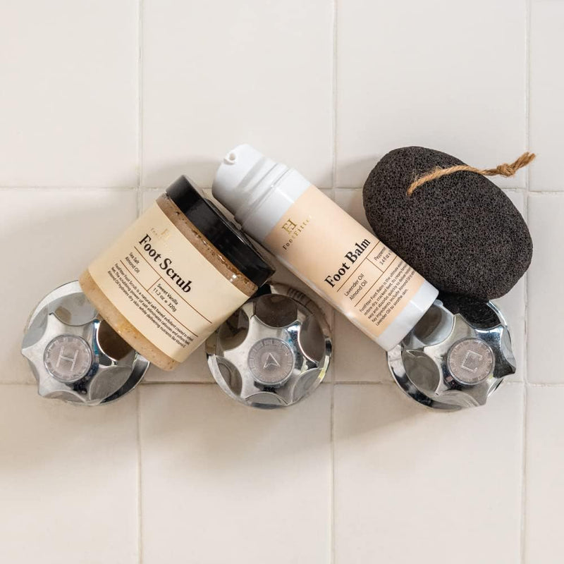 [Australia] - FootFitter Pedicure Foot Care Set with Sea Salt Scrub, Volcanic Pumice Stone & Repair Balm for Dry Skin, Cracked Heels, and Rough Feet 