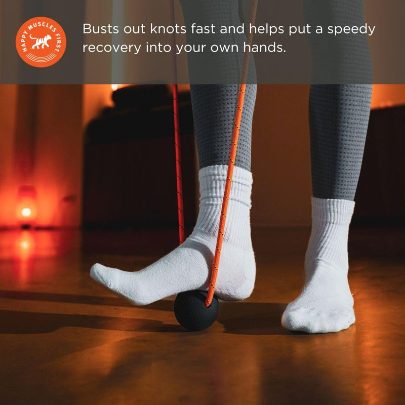 Tiger Tail Tiger Ball 2.6 Foam Roller Ball + 47” Corded Rope – Deep Tissue Massage Ball: Feet, Legs, Neck, Back – Trigger Point Massage Therapy – Relieve Muscle Soreness – Muscle Recovery