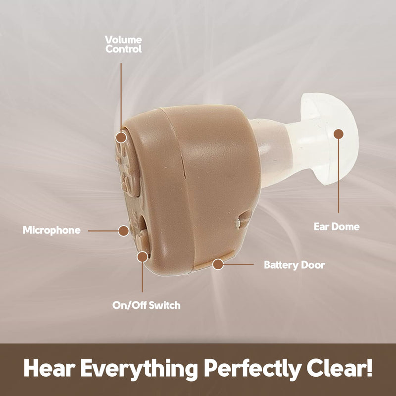 Mini In-Ear Digital Sound Amplifiers (Pair) - Ultra-Compact, Lightweight, Discreet Audio Enhancers with Digital Volume Control & Long Battery Life