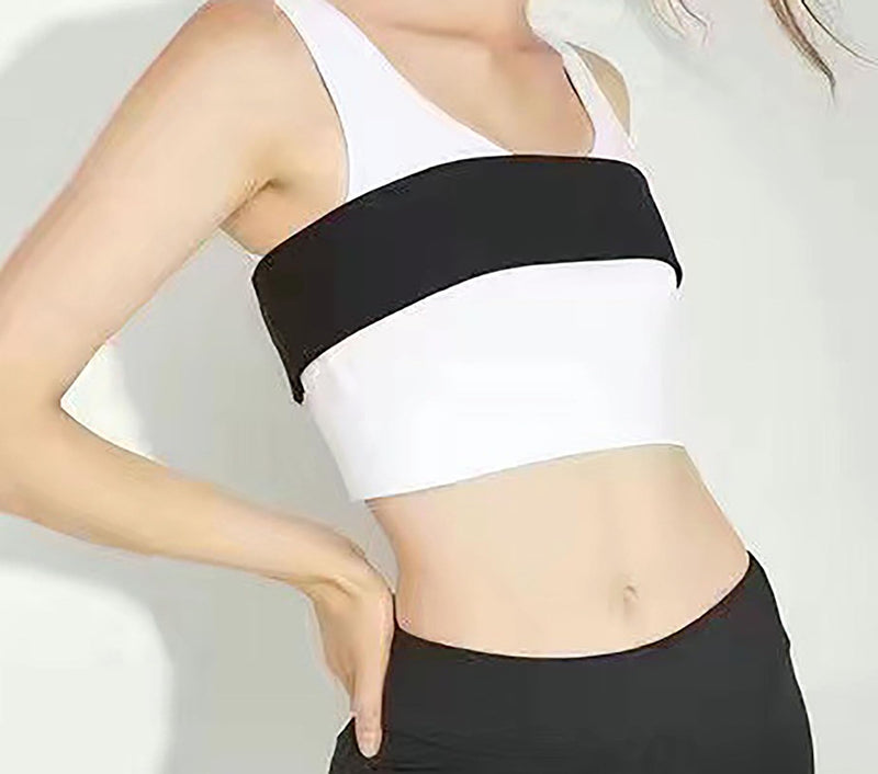 [Australia] - YIKANGHENG Breast Compression Band, 55 Inch x 3 Inch Black Elastic Cloth Chest Brace for Women Soprts and Outdoors (Black) 