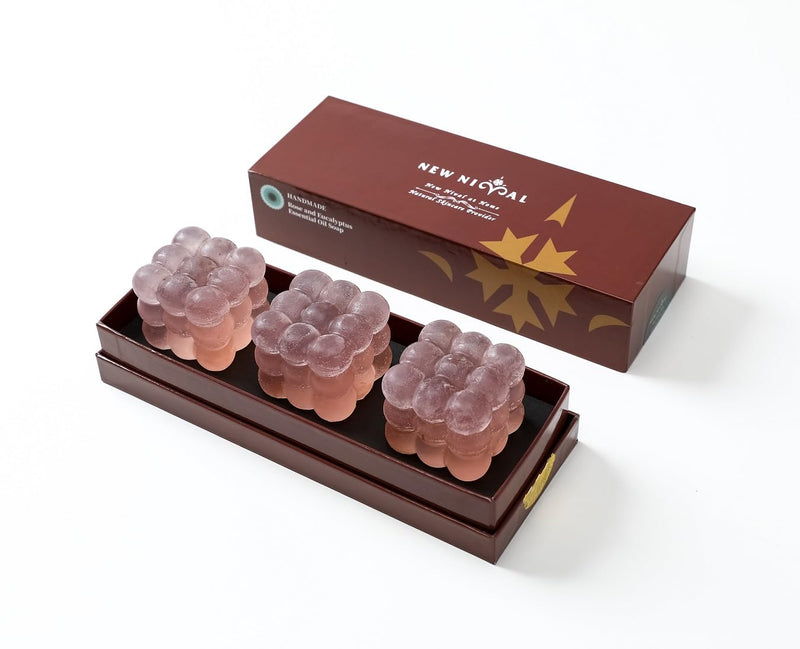 All Natural Bar Soap,Enriched with Eucalyptus & Rose Essential Oil,Vitamin E,Camellia Oil,and Amino Acids.Radiance for All Genders.Gift Packaging.19.5 Oz (Pack of 3) Rose+Eucalyptus Essential Oil
