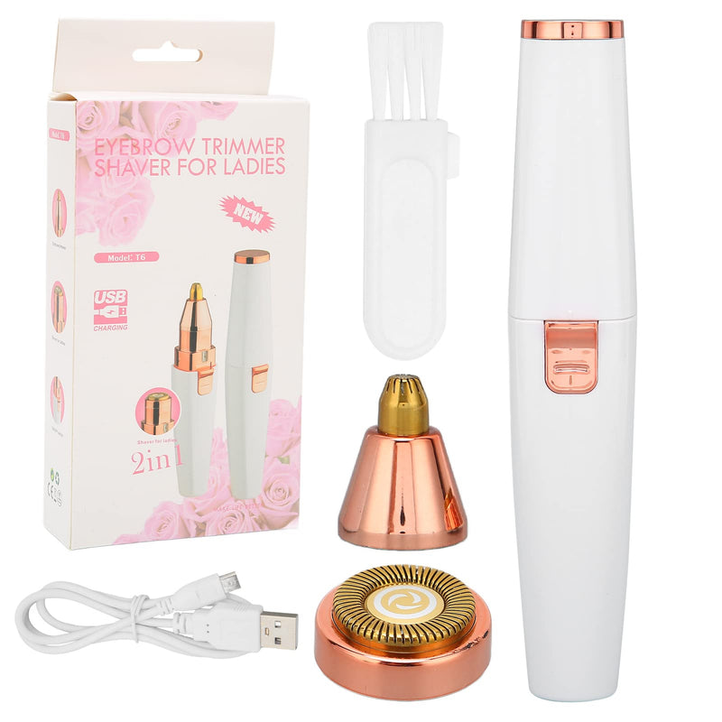 Hair Remover for Women,Rechargeable Eyebrow Trimmer & Hair Remover 2 IN 1 Eyebrow and Painless Hair Remover Eyebrow Lips Body Hair Removal for Women with