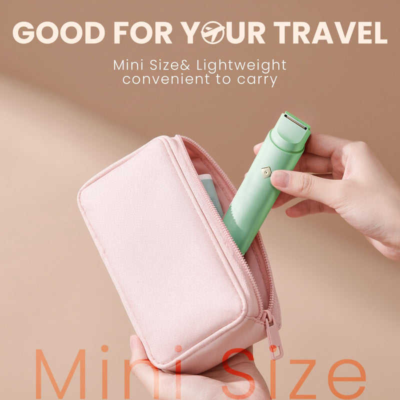 Electric Bikini Trimmer for Women - Dermave Bikini Shaver, Dual Head Shaver Women, 2-in-1 (Green) Green