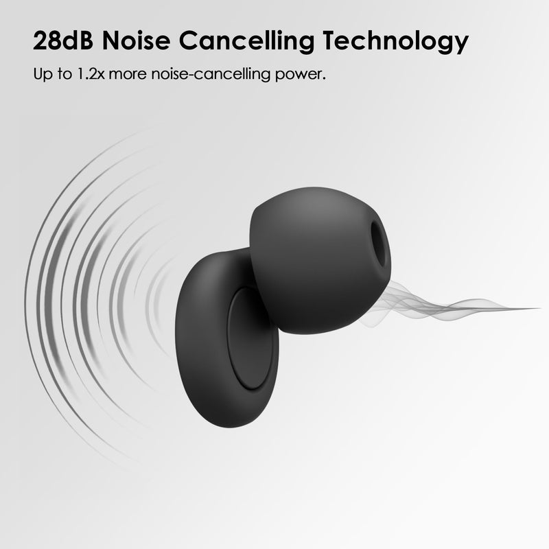 [Australia] - OPEIIN Earplugs for Sleeping - New Flexible Silicone, Ultra Soft Reusable Noise Reducing Earplugs for Sleep, Concentration, Travel | with 8 tips in XS/S/M/L | 28dB (SNR) Black M 