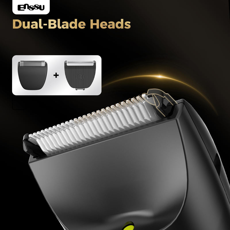 Body Hair Trimmer for Men: 2-in-1 Manscape Trimmer & Shaver with LED Light for Ball/Pubic/Groin,Waterproof Manscaper for Men,No-Nick Shaving,Smooth Grooming