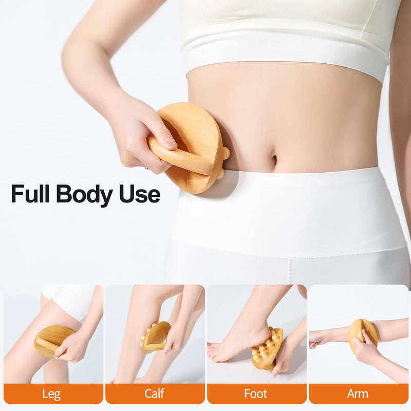 [Australia] - Wood Therapy Massage Tools,Wooden Massage Body Brush for Cellulite Remover,Itchy Skin Relief,Body Shaping,Professional Maderoterapia Kit Colombiana,Lymphatic Drainage Massager(1 Pack) 1pcs 