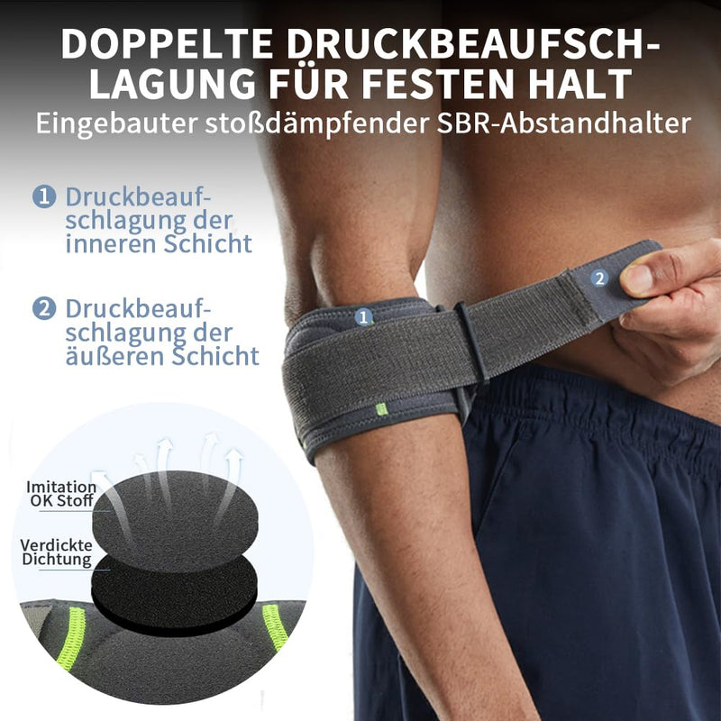 [Australia] - FQQF Elbow bandage for men and women, adjustable elbow bandage for tendonitis, arthritis, relieves the pain of tennis elbow, golfer's elbow, compression arm bandage elbow cuff black1126 