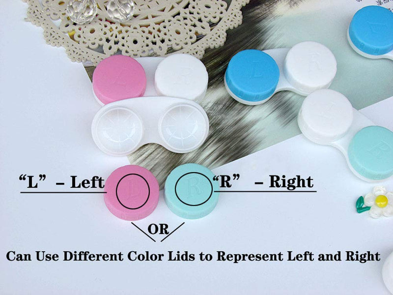 [Australia] - 12 Pack Colorful Contact Lens Case Bulk Box Holder Container Soak Storage Kit, 6 Color LId 