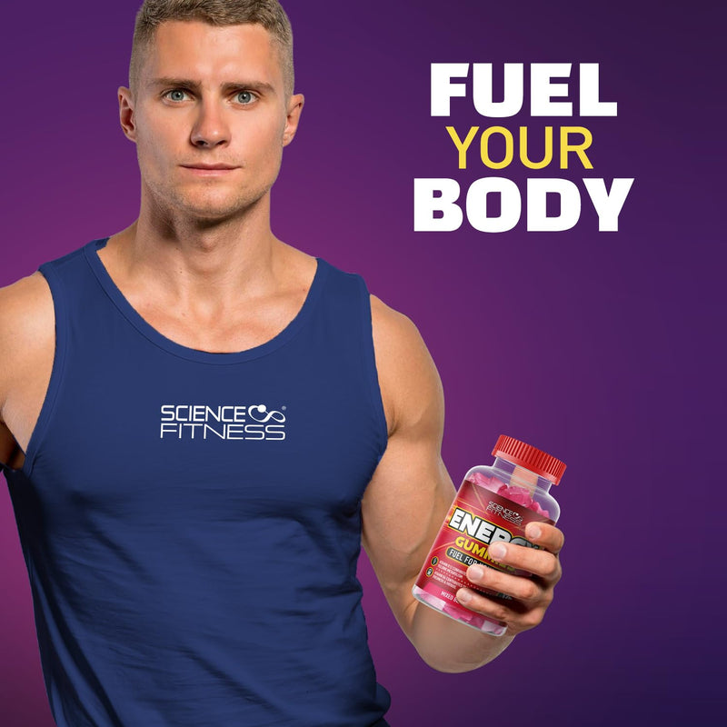Energy Gummies |120 Mixed Berry Flavour Gummies from Science Fitness Brand |4 Months Supply 120