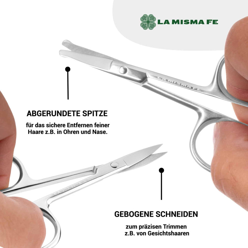 [Australia] - Beauty Scissors Set Eyebrow Scissors Nose Hair Removal Beard Scissors Men - Pack of 2 Sharp, Small, Polished Stainless Steel 
