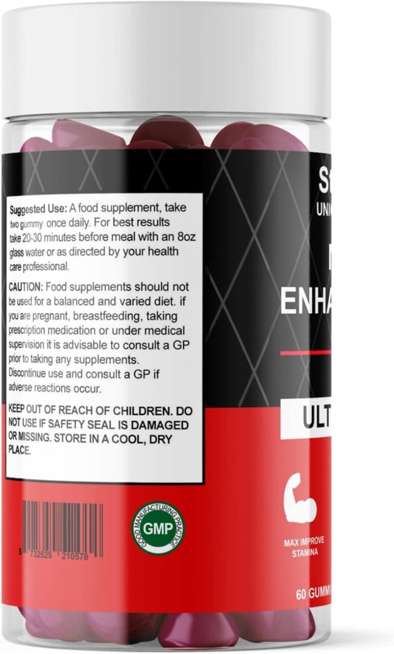 StalliunX - Men's Wellness Gummies for Energy & Vitality, with L-Arginine, Maca & Ashwagandha, Made in the UK, GMP Certified, 60 Gummies