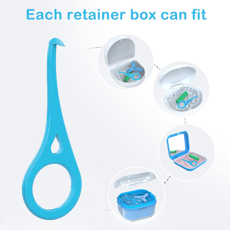 ARGOMAX - Aligner Removal Tool, 10 Invisible Braces Removal Tools, Retainer Remover Tool, Suitable for Removing Braces, Trays, Retainers, Dentures and Aligners(Blue). Regular size 10pcs Light blue