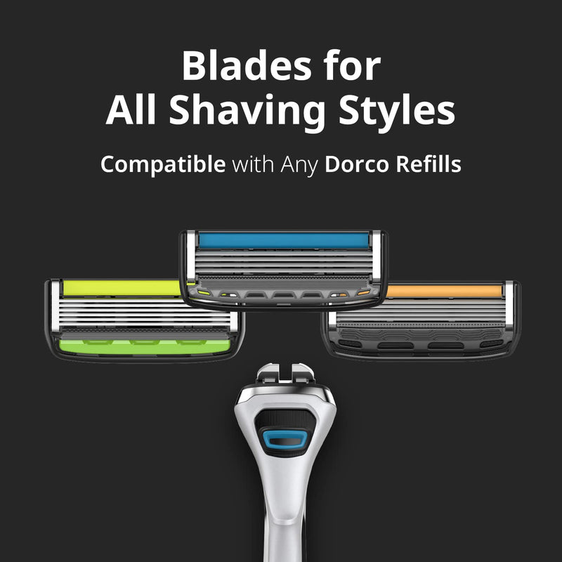 [Australia] - Dorco Pace 4 Pro - Four Blade Razor Shaving System - 2 Replacement Handles (Handles Only) 