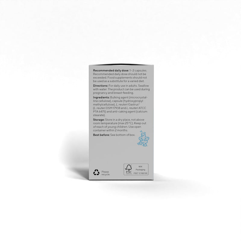 BioGaia Gastrus Pure Probiotics for Gut Health | Dual Strain Patented L. reuteri | Certified FODMAP Friendly for Sensitive Stomachs | No Artificial Sweenters | 60 Capsules