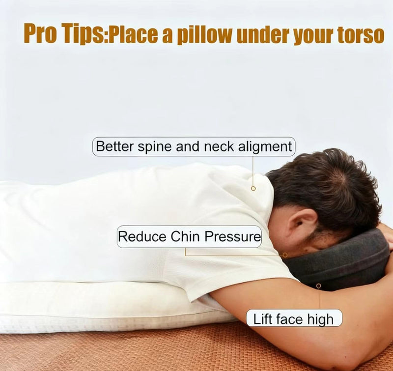 [Australia] - Fcare Face Down Pillows Massage After Surgery Post Eye Surgery, Pillow for Bed Headrest Prone Down Sleeping，Face Cradle，BBL Pillow Recovery & Removable Cover Grey 