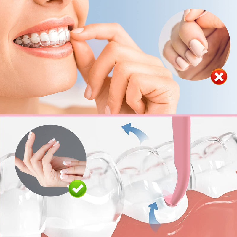 [Australia] - ARGOMAX - Aligner Removal Tool, 50 Retainer Remover Tool, Invisible Braces Removal Tools, Suitable for Removing Braces, Trays, Retainers, Dentures and Aligners(Pink). Medium size 50pcs Pink 