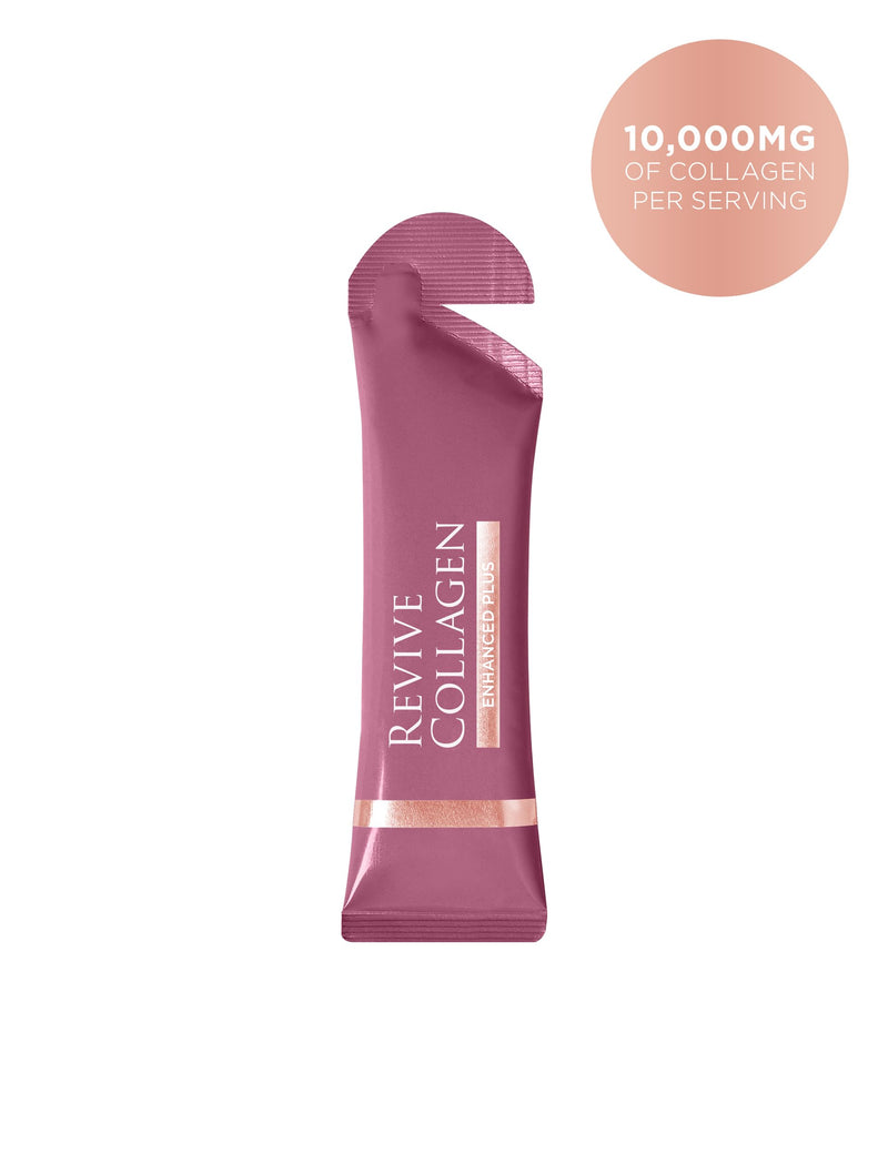 Revive Collagen Enhanced Plus 10,000mg Hydrolysed Marine Collagen Drink with Added Vitamin A & C for Healthy Skin, Hair, Nails & Joints | Tropical | 14 x Sachets
