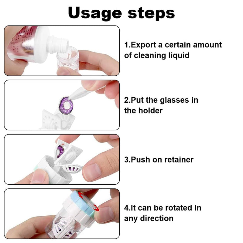 [Australia] - YOYEAH 5 pieces contact lens container, lens container, contact lens storage and cleaning machine, contact lens container for daily use, portable and durable 
