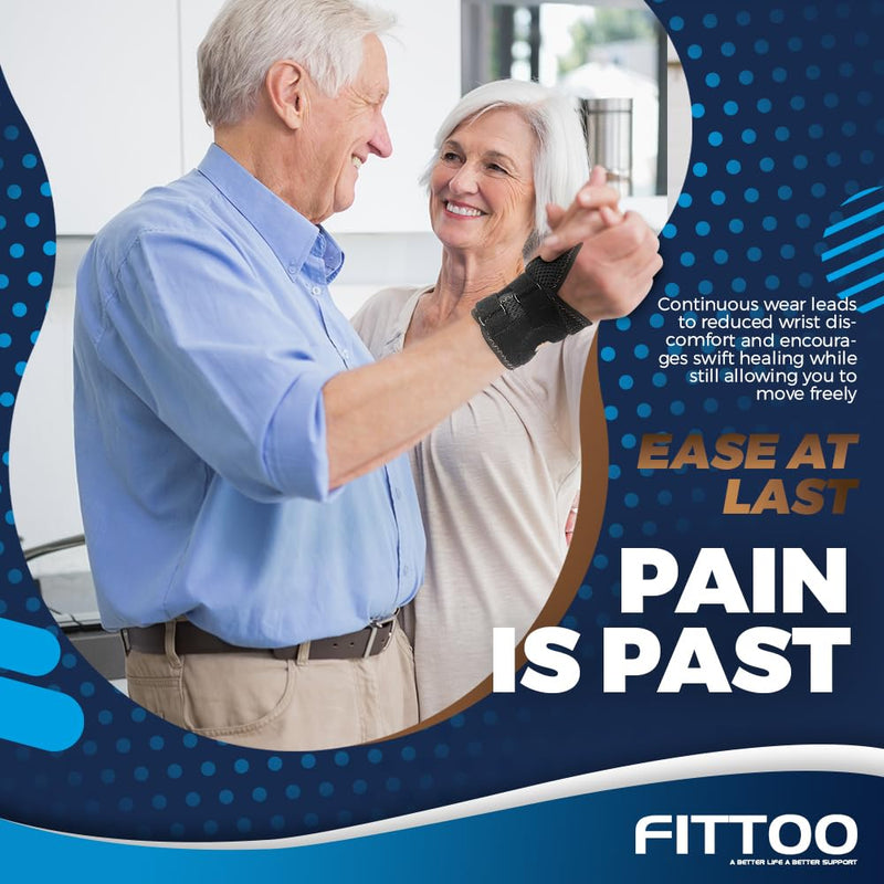 [Australia] - FITTOO Wrist Brace for TFCC Tears, Real Copper Infused TFCC Wrist Brace with Ring Pad for TFCC Tears, Ulnar Sided Wrist Pain, DRUJ Instability, Universal Size for Men & Women Right-L Coal - Right Hand Large 