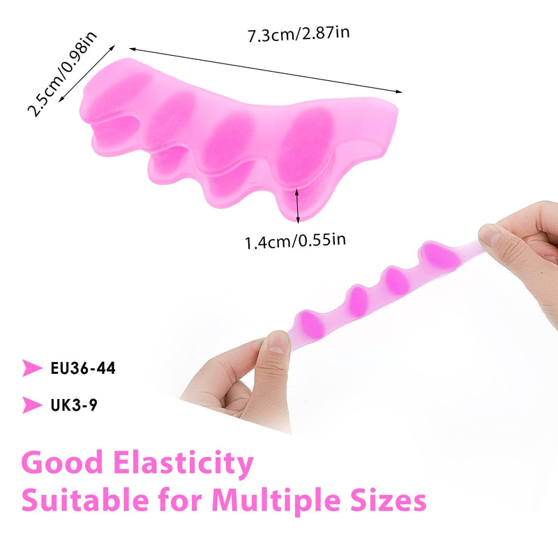 [Australia] - Andibro Silicone Soft Toe Separator, Pack of 4 Toe Separators Hallux Valgus Toe Spacer Women Men Universal Size for Hallux Valgus Hammer Toe Pad Bandage Blue + Pink 