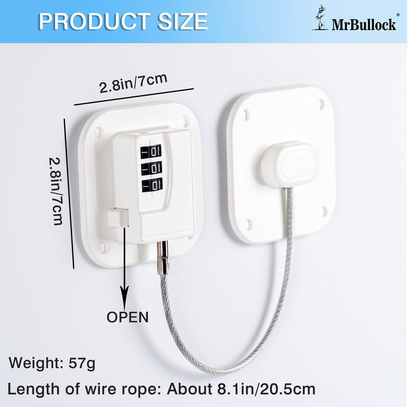 [Australia] - Refrigerator Lock Fridge Locks for Kids Keyless Child Safety Cabinet Locks for Cabinets Closets Drawers Window Electrical Appliances White 1 Pack 